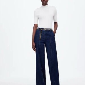 Madewell Dark Blue Wide-Leg High-Rise Jeans